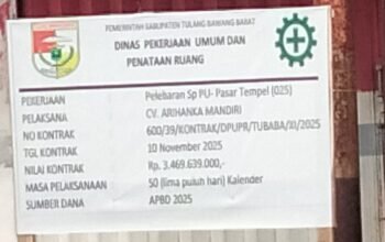 Belum Rampung Meski Kontrak Berakhir, Proyek Jalan DPUPR Tubaba Disinyalir Sarat Pelanggaran