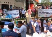 KAI Divre II Sumbar Salurkan Bantuan bagi Masyarakat Nanggalo dan Batu Busuk yang Terdampak Banjir
