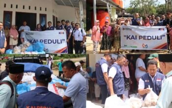 KAI Divre II Sumbar Salurkan Bantuan bagi Masyarakat Nanggalo dan Batu Busuk yang Terdampak Banjir