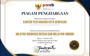 Bukti Pelayanan Publik yang Bersih dan Akuntabel, Kantah Kota Denpasar Raih Predikat WBBM