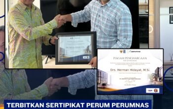 Terbitkan Sertipikat Perum Perumnas Proyek Jawa Timur II, Kepala Kantor Pertanahan Kabupaten Pasuruan Terima Piagam Penghargaan dari Perum Perumnas