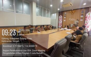 Wakil Bupati Pulang Pisau Pimpin Rapat Zoom Bahas Inflasi dan Program 3 Juta Rumah