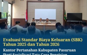 Kantor Pertanahan Kabupaten Pasuruan Ikuti Sosialisasi Evaluasi SBK Tahun 2025 dan 2026 Secara Daring