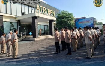 Wujudkan Disiplin dan Integritas Pegawai, Kantor Pertanahan Kabupaten Pasuruan Gelar Apel Pagi