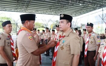 Pelantikan Serentak 7 Kwarran di Muba, Iskandar: Jabatan Pramuka adalah Amanah dan Tanggung Jawab