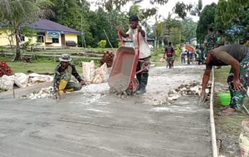 TMMD Ke-129 hari ke 2 (dua) TA 2026 pembuatan Jalan Cor di Kampung Sesor, Tingkatkan Akses dan Kesejahteraan Masyarakat