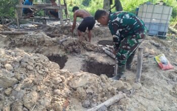 Hari Pertama Pasca Upacara Pembukaan Tmmd Ke-129 Kodim 0313/Kpr Pembuatan Sumur Bor Di Pangkalan Terap Capai Progres 20 Persen