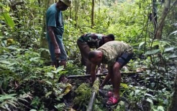 TMMD Ke-129 Kodim 1807/Sorong Selatan Terus Berjalan, Revitalisasi Pipanisasi Air Bersih di Kampung Sesor Capai Progres 30 Persen