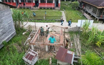 MEMASUKI HARI KETIGA, PEMBANGUNAN SARANA MCK TMMD KE-129 DI DUSUN 3 PANGKALAN TERAP CAPAI 17 PERSEN