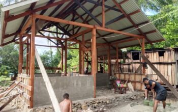 Progres TMMD Ke-129 Terus Melaju, Pembangunan Rumah Type 36 di Kampung Sesor Capai 30 Persen
