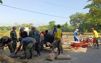 Hari Ke-6, Satgas TMMD Ke-129 Kodim 0726/Skh Kebut Sasaran Pokok Pembuatan Talud Jalan 140 M di Sudimoro