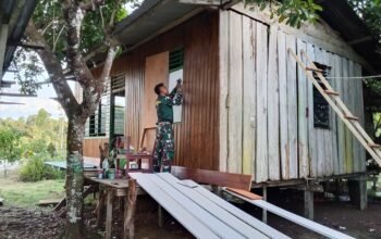 TMMD Ke-129 Kodim 1807/Sorong Selatan Mulai Wujudkan Rumah Layak Huni, Rehab RTLH Milik Ibu Diana Capai 25 Persen