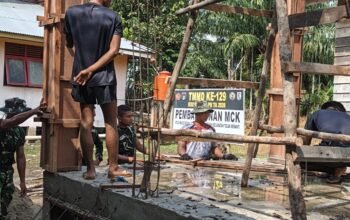 Kades Pangkalan Terap Puji Langkah Cepat Satgas TMMD Ke-129 Hadirkan Sarana MCK Modern bagi Warga