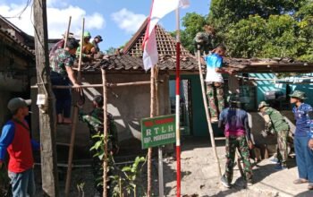Gotong Royong TMMD Reguler 129 Kodim Sukoharjo, Rumah Bapak Margono Direnovasi Jadi Layak Huni