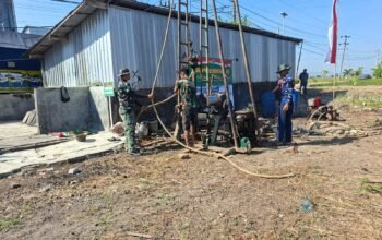 Kodim 0726/Sukoharjo dan PT Dua Naga Bangun Sumur Bor Lewat Program TNI AD Manunggal Air