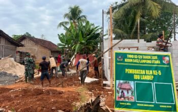 TMMD Satukan Tekad Bangun RTLH Menjadi Rumah Layak Huni di Desa Baru Raharja