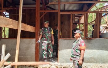 Prajurit TMMD Ke-129 Kodim 1807/Sorong Selatan Pacu Pembangunan Rumah Type 36, Progres Capai 55 Persen