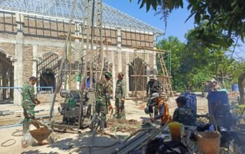 Satgas TMMD Ke-129 Kodim 0726/Skh Laksanakan Program TNI AD Manunggal Air: Pembuatan Sumur Bor di Masjid Al Mubarok