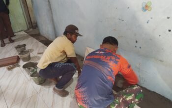 Satgas TMMD dan Warga Bahu-Membahu Wujudkan Rumah Layak Huni