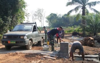 Sasaran Gorong-Gorong TMMD ke-129 di Desa Baru Raharja Masuki Tahap Finishing