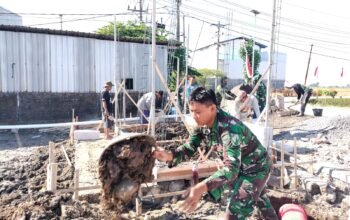 Satgas TMMD Reguler ke-129 Kodim 0726/Sukoharjo Percepat Pembangunan Fasilitas di Desa Parangjoro