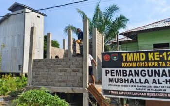 Tingkatkan Sanitasi Rumah Ibadah, Pembangunan MCK Mushalla Al-Hijrah Pangkalan Terap Capai 58 Persen