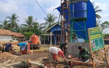 Warga sangat Bersyukur. Sumur Bor dan Bangunan Fisik TMMD ke-129 di Baru Raharja Hampir Rampung