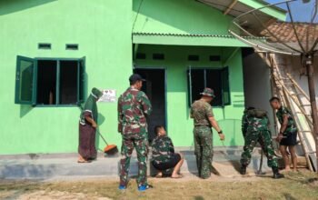 Satgas TMMD Bersihkan Lokasi RTLH Ibu Seri Astuti, Pastikan Lingkungan Rumah Rapi dan Nyaman