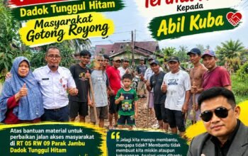 Warga RT 05/RW 09 Parak Jambu Gotong Royong Perbaiki Jalan, Sampaikan Terima Kasih kepada Abil Villa Baiyo28
