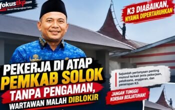 Pekerja Bertaruh Nyawa di Atap Pemkab Solok, Pejabat Pilih Bungkam