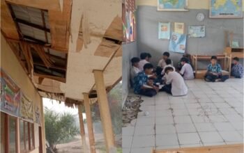 Siswa Belajar di Lantai, Kerusakan SMP PGRI KAT P11 Muba Tuai Sorotan