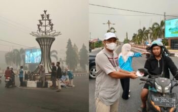Duka Kabut Asap Belum Usai, MES Pulang Pisau Hadirkan Bantuan Darurat Masker dan Vitamin untuk Pengendara