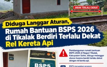 Diduga Langgar Aturan, Rumah Bantuan BSPS 2026 di Tikalak Berdiri Terlalu Dekat Rel Kereta Api